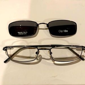 Clip1on eyeglasses w/clip on